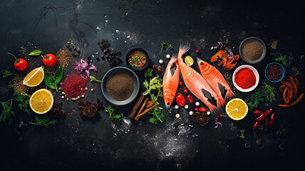 Wall Mural - a delectable spread of Korean traditional food elegantly arranged on a table.