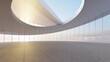 © Annuitti - Architecture interior background round room with panoramic windows 3d render