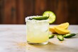 margarita with jalapeo slices, spicy take on classic