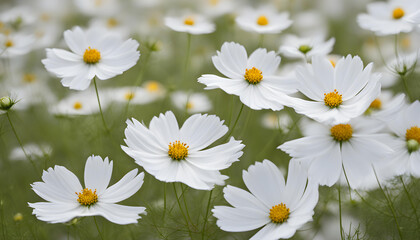 Wall Mural - white cosmos flower background