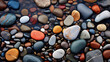 Bunte Steine am Flussufer, Hintergrund