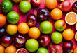 © HappymanPhotography - Vibrantly colored seasonal fruits, oranges, grapefruits, apples. Healthy living and nutrition