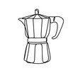 © Noppharat - Moka pot one line drawing