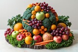 Fototapeta Kuchnia - Fruit Salad Fiesta: A Colorful Celebration of Seasonal Flavors Generative AI