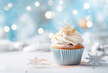 Carrot Cupcakes With Winter And Christmas Decoration