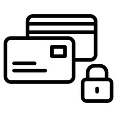 Canvas Print - credit card with padlock security