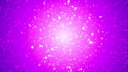 Wall Mural - Shiny snow particles radiate and fall from pink circles—4K loop motion background.