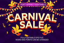 3d Text Effect Carnival Sale Vector Editable
