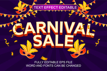 Wall Mural - 3d text effect carnival sale vector editable