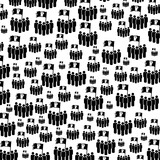 Fototapeta  - Protest people seamless pattern isolated on white background