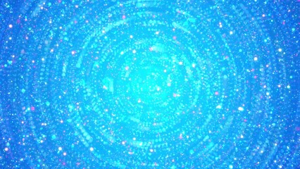 Wall Mural - light blue and pink polka dots spread and move toward. 4k motion loop blue background.