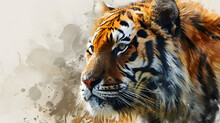 Illustration With The Drawing Of A Tiger