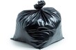 Black garbage bag isolated on white background
