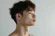 © Maki_Japan - 素肌の綺麗な日本人の男性メイクモデルのポートレート（白背景・美肌・透明感