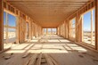 Construction of a new house. Construction of a wooden frame house