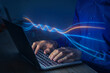 © NicoElNino - AI analyzing big data. Machine learning and deep learning technology. Data scientist working on data model on computer. Innovation, finance, business analytics, artificial intelligence.