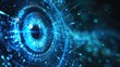 futuristic digital eye data network and cyber security technology background