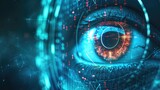 Fototapeta  - futuristic digital eye data network and cyber security technology background