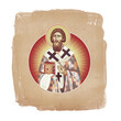 St Sava Serbian. Christian illustration in Byzantine style isolated