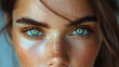 portrait of green eyes and freckles