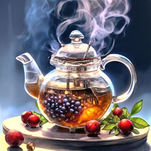 Glass Teapot For Brewing Herbal Tea
