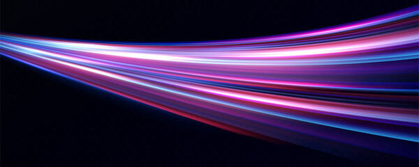 Poster - Horizontal neon lines.Blue speed lines.Motion light effect.Vector. red.Vector illustration of a blue color. Light effect. Abstract laser beams of light. Chaotic neon rays of light .