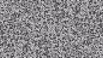 Wall Mural - Motion loop 4K black and white background with flashing decorated square dots quickly.