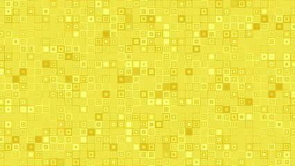 Wall Mural - Abstract 4K motion loop yellow background with blinking decorated mosaic tiles.