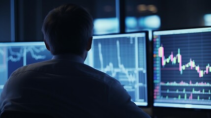 Aufkleber - Generative AI : Finance trade manager analyzing stock market indicators