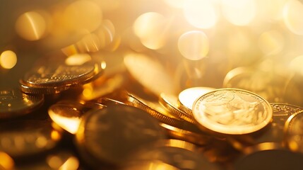 Fototapete - Generative AI : concept marketing finance business background and coins