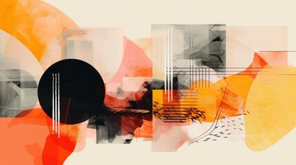 Wall Mural - Abstract brush collage background. Generative AI