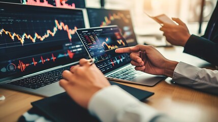 Poster - Generative AI : Investors are pointing to laptops that have investment information stock markets 