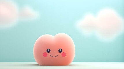 Wall Mural - Plain background with 3D,rendered cute and soft shapes , Plain background, 3D,rendered, cute, soft shapes