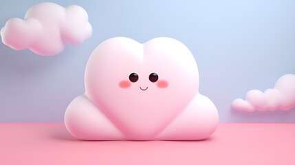 Wall Mural - Plain background with 3D,rendered cute and soft shapes , Plain background, 3D,rendered, cute, soft shapes