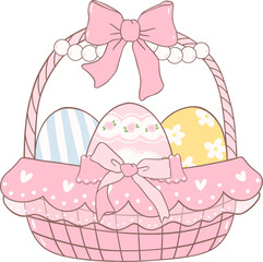 Wall Mural - Coquette Easter egg basket