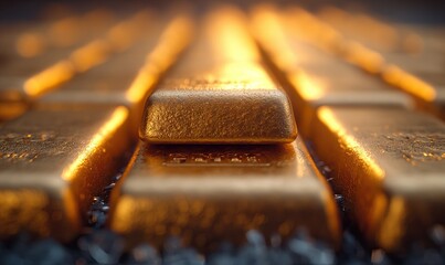 Wall Mural - abstract gold bars as a textural background.