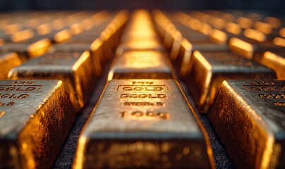 Wall Mural - abstract gold bars as a textural background.