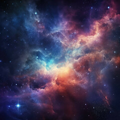 Wall Mural - colorful galaxy with nebulas and stars