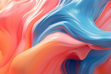Wall Mural - abstract art piece with flowing lines and vibrant colors