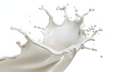 Canvas Print - Splash of milk or cream isolated on white background With clipping path. Full depth of field. Focus stacking. PNG.