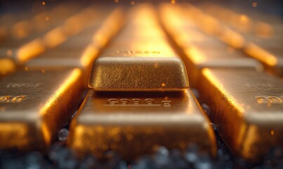 Wall Mural - abstract gold bars as a textural background.