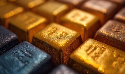 Wall Mural - abstract gold bars as a textural background.