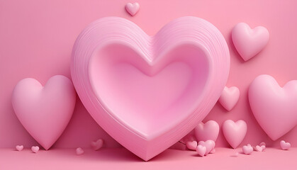 Wall Mural - pink valentine heart