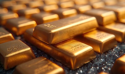Wall Mural - abstract gold bars as a textural background.