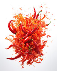 Wall Mural - twisting cyclones of spicy chilies