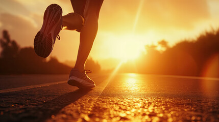 silhouette of a person jogging at sunset