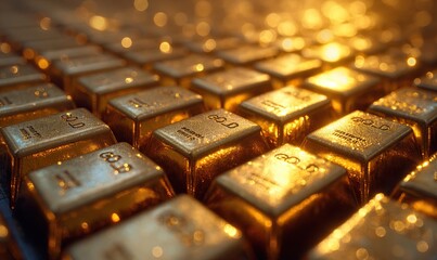 Wall Mural - abstract gold bars as a textural background.