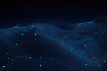 Wall Mural - computer graphics background blue lines and dots blue background