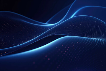 Wall Mural - dark blue abstract background with lines and dots