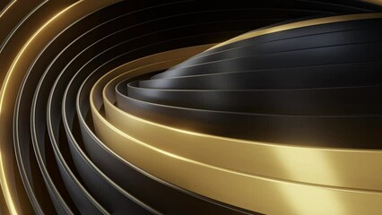 Wall Mural - Black gold Abstract geometric luxury background.